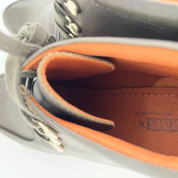 Pikolinos Llanes Wallabee Cut Boot Women's Size 42 11 Olive Leather Block Heel - Picture 14 of 16